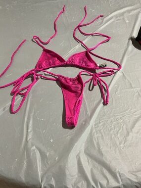 Hot Pink String Bikini Set 1018